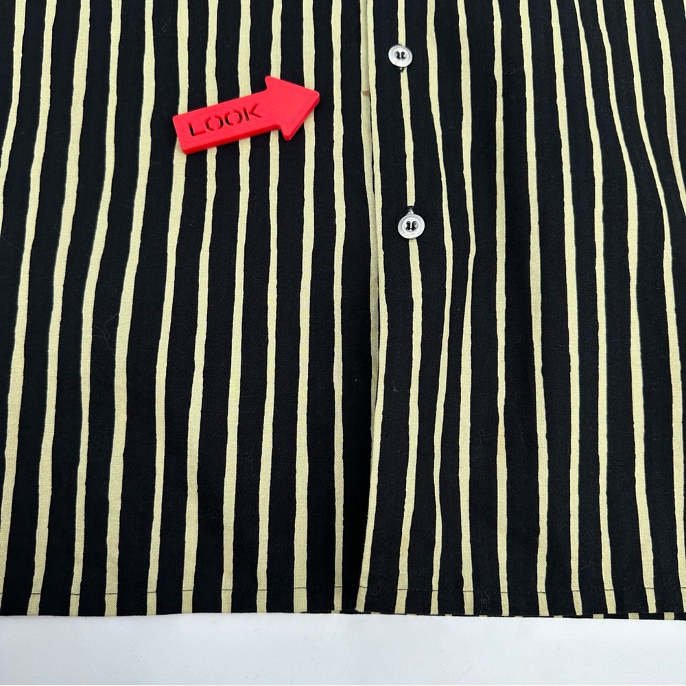 Marimekko Black and Cream Striped Button Down Shirt - Picture 9 of 16